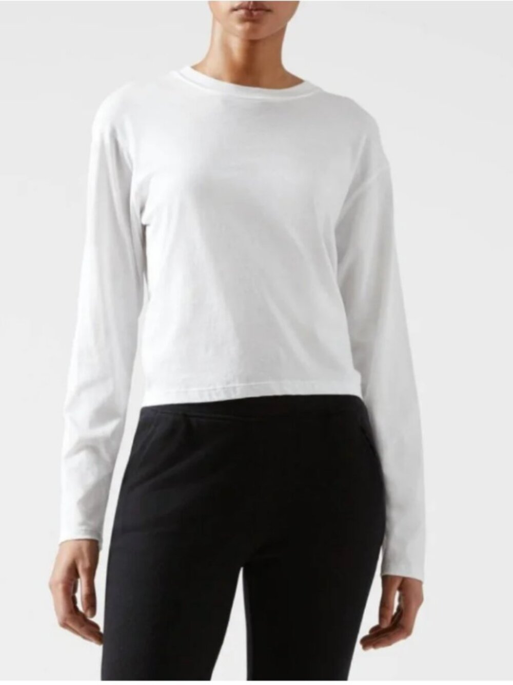 ATM anthony thomas melillo white long sleeve baby tee top XS